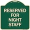 Signmission Reserved Parking for Night Staff Heavy-Gauge Aluminum Architectural Sign, 18" x 18", G-1818-23088 A-DES-G-1818-23088 - alternate 1